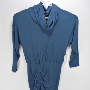 Free People Mini Dress Dark Green Cowl Neck Casual